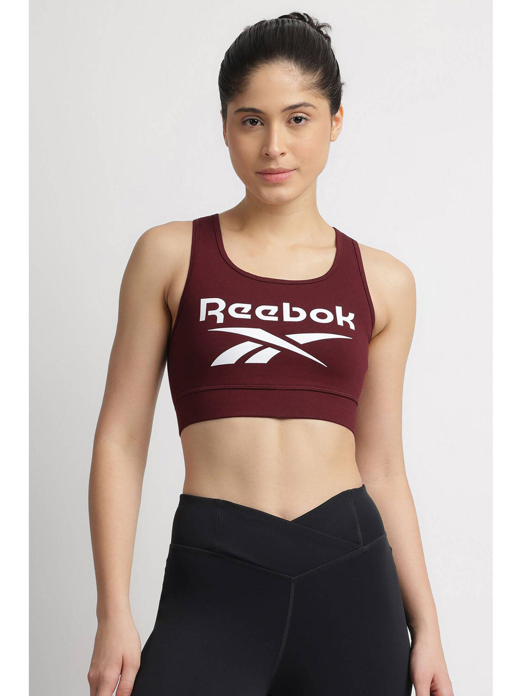 Women Maroon Printed Sports Bra | sb09 - view 1
