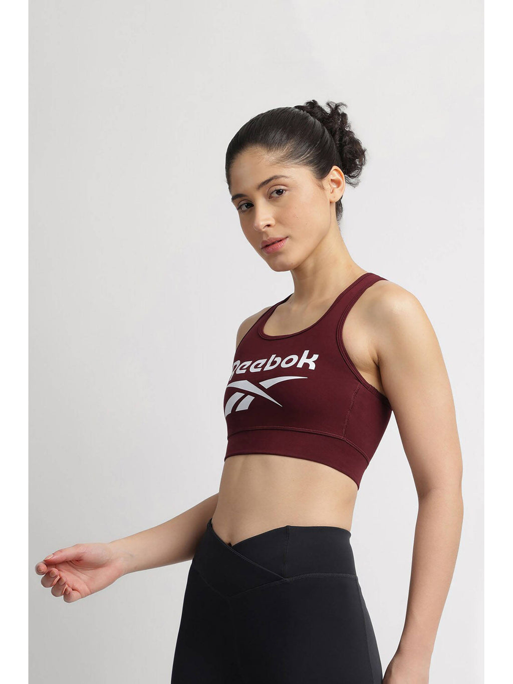 Women Maroon Printed Sports Bra | sb09 - view 2