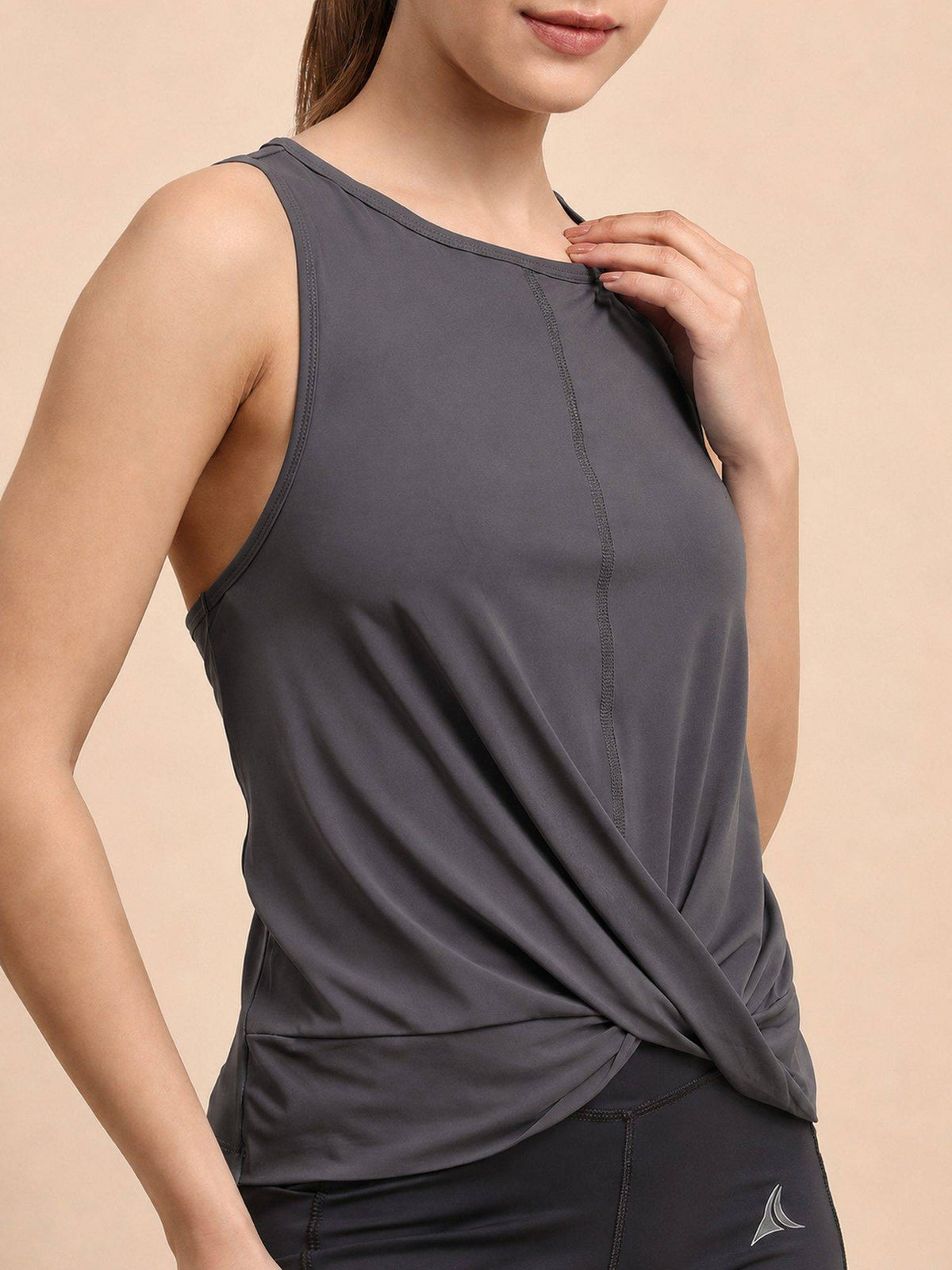 Twist And Go Sleeveless Grey Top | TT98 - view 5