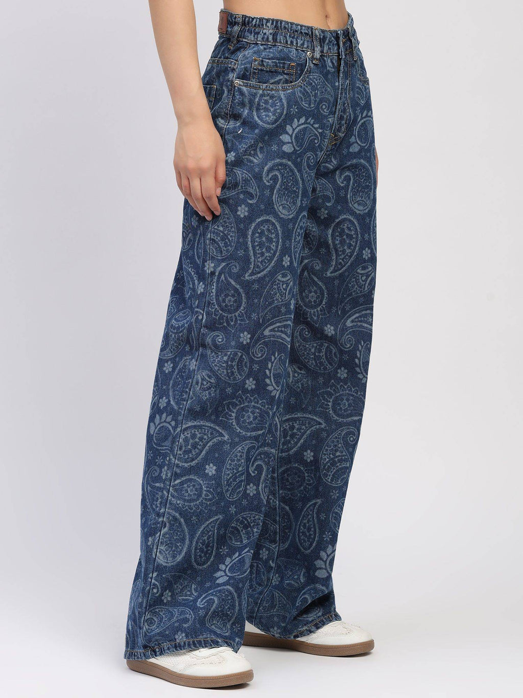 Cotton Paisley Print Blue Jeans | ST23 - view 3