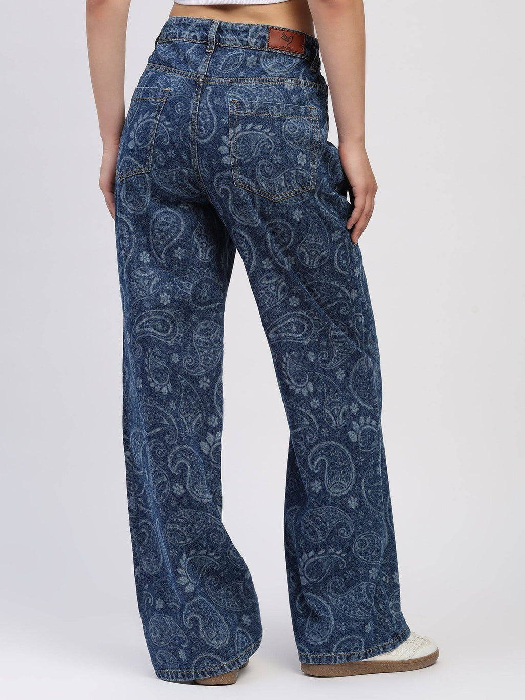 Cotton Paisley Print Blue Jeans | ST23 - view 4