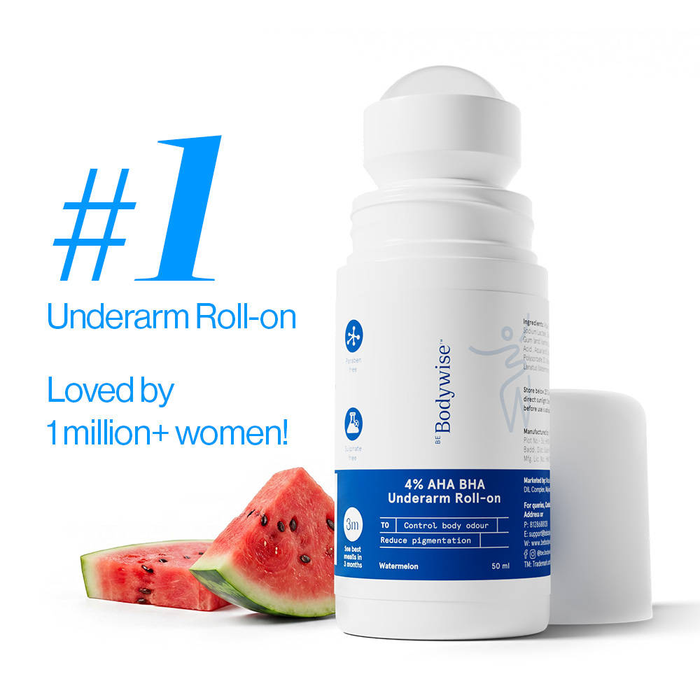 4% AHA BHA Underarm Roll On Deodorant Watermelon Fragrance - Treats Odour & Pigmentation | BWS9 - view 1