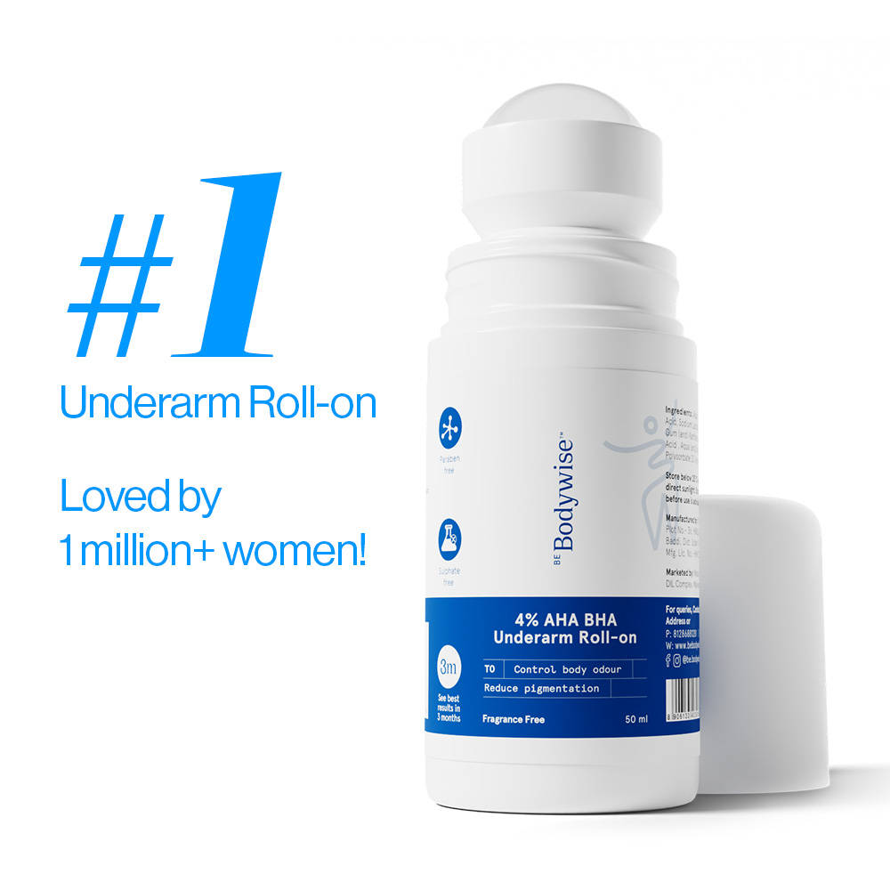 4% AHA BHA Fragrance Free Underarm Roll On - With 2% Lactic Acid & Alpha Arbutin | BWS9 - view 1
