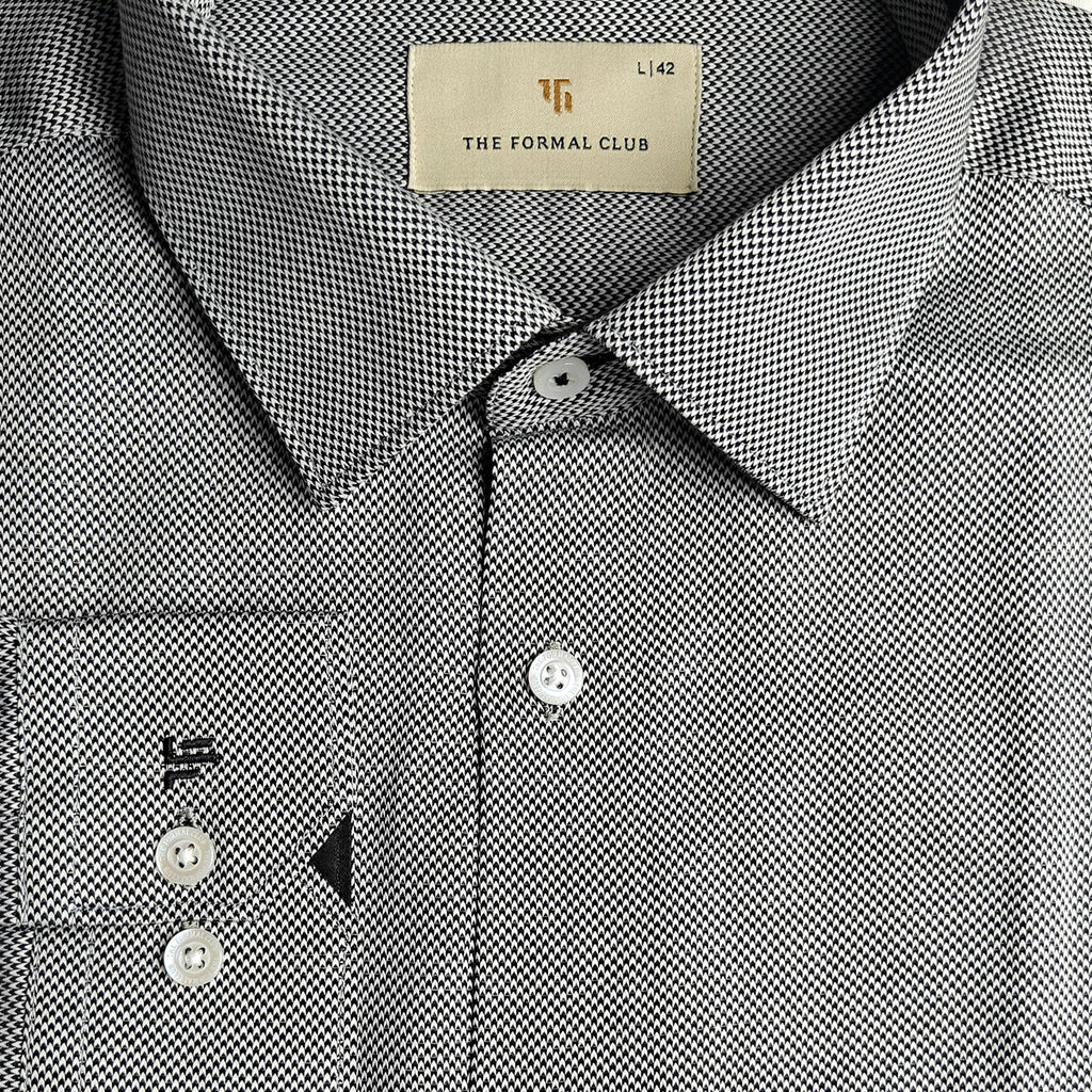 Shepherd Houndstooth Shirt In Smokey Black