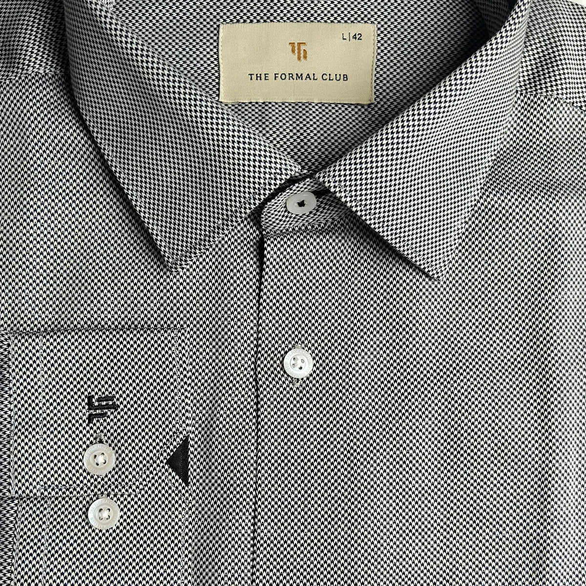 Shepherd Houndstooth Shirt In Smokey Black