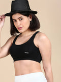 Womens Black Tencel Modal Micro Sports Bra (Pack of 2) | sb09 - view 1