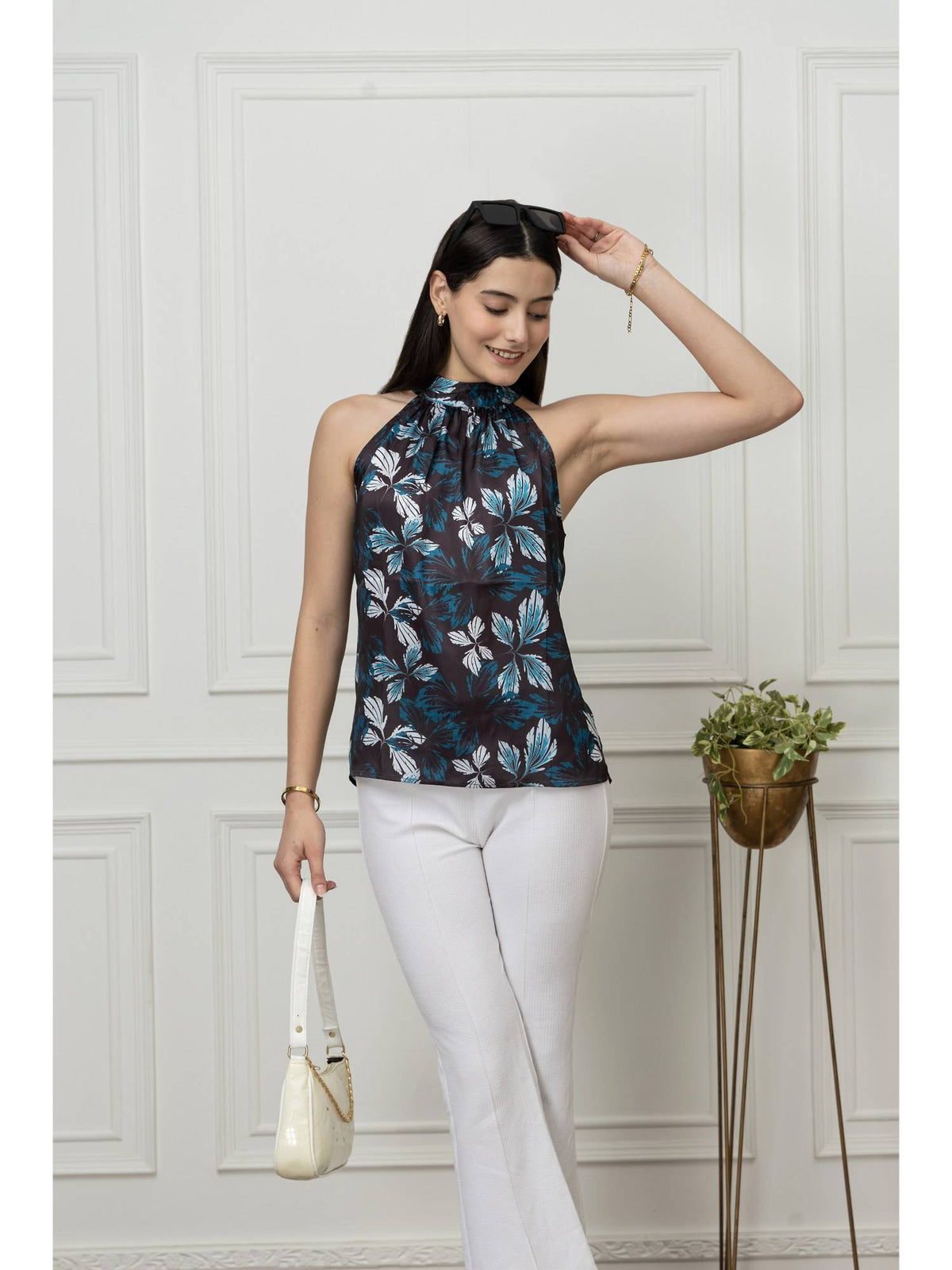 Women Black Floral Top | HT67 - view 5