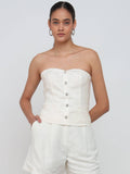Women White Corset Top | TT90 - view 1