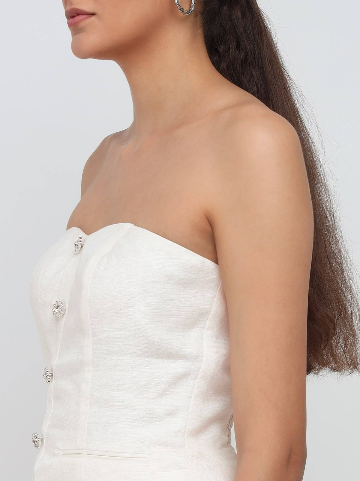 Women White Corset Top | TT90 - view 8