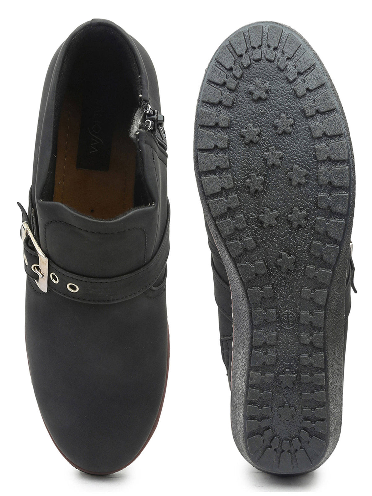 Solid Black Casual Boots | BT61 - view 4