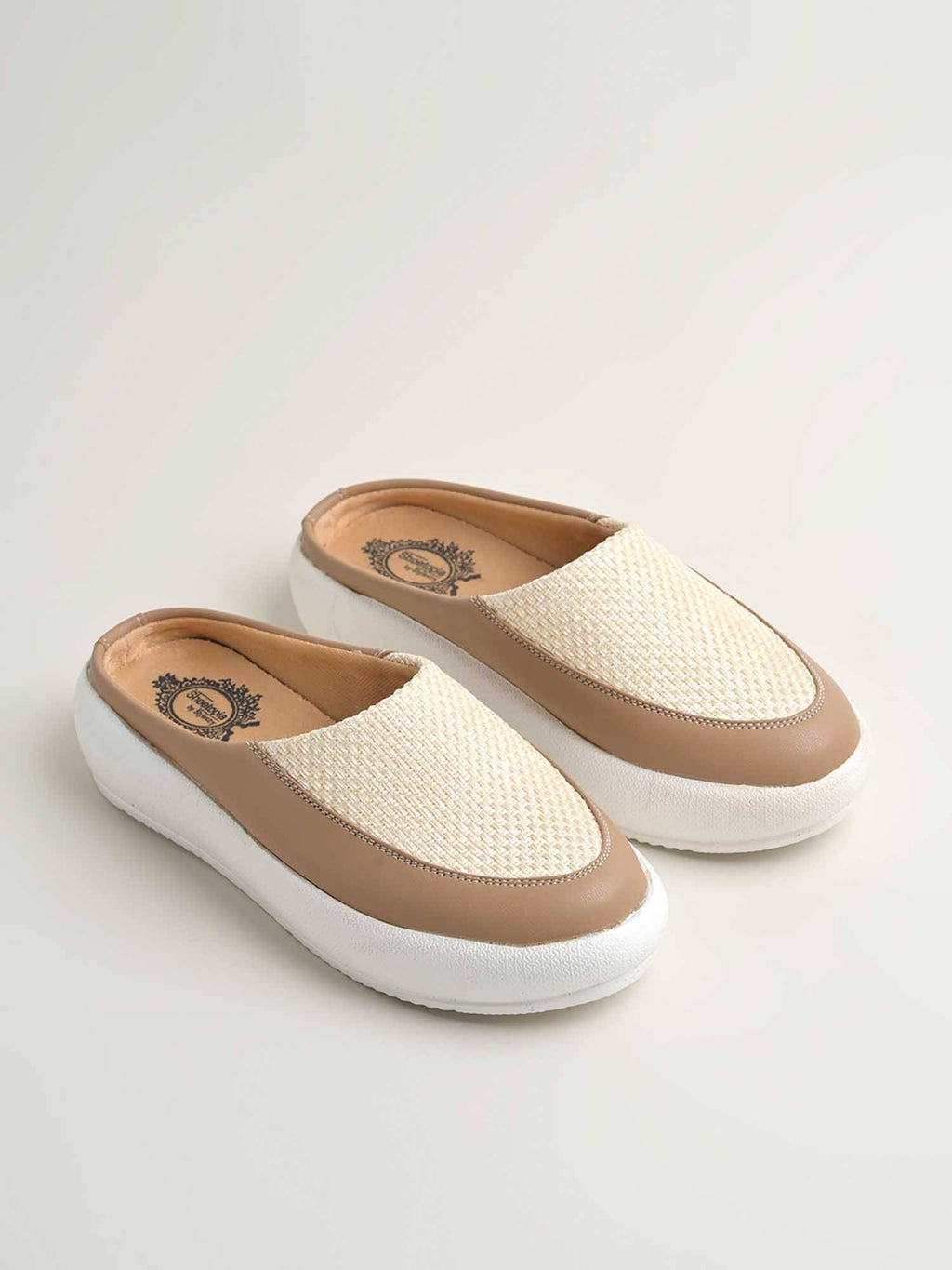 Women Beige Platform Mules | H78 - view 4