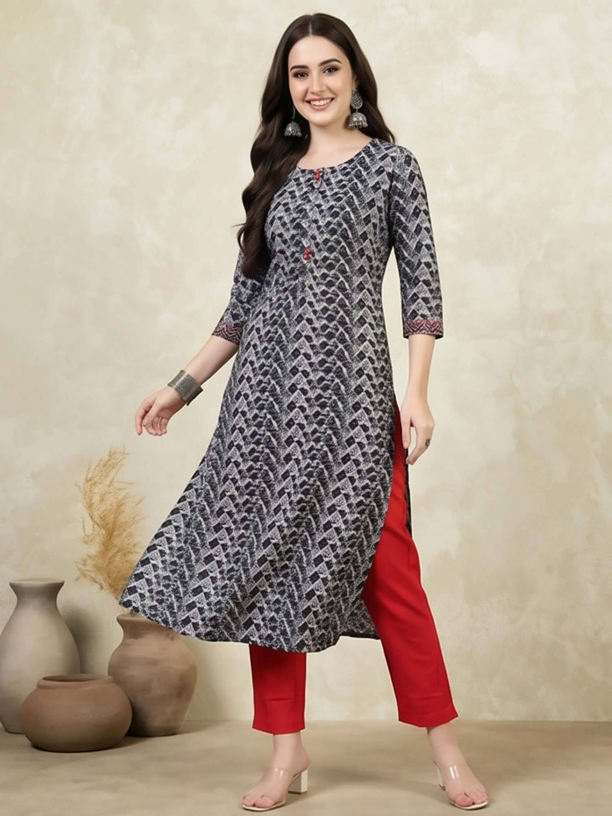 Pink Printed Straight Pure Cotton Kurta | FY93 - view 19