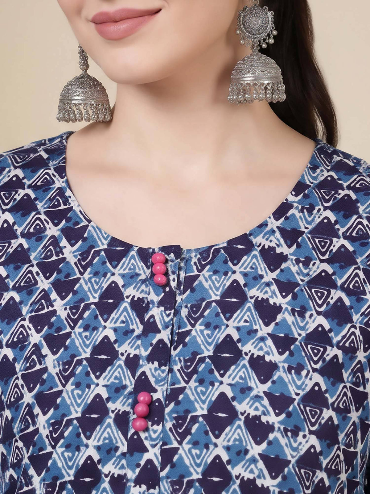 Pink Printed Straight Pure Cotton Kurta | FY93 - view 34
