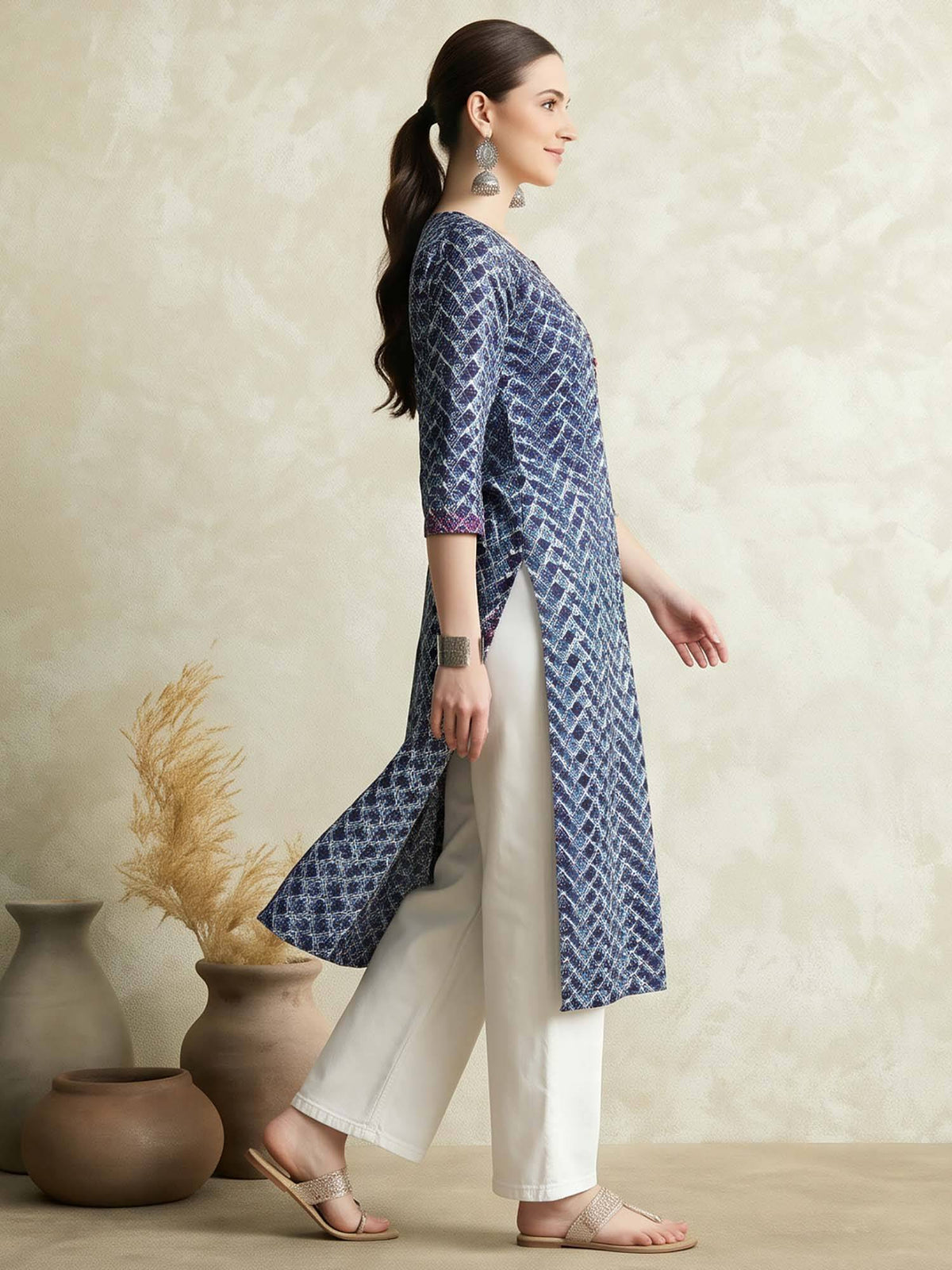 Women Print Pure Cotton Straight Kurta | FY93 - view 23