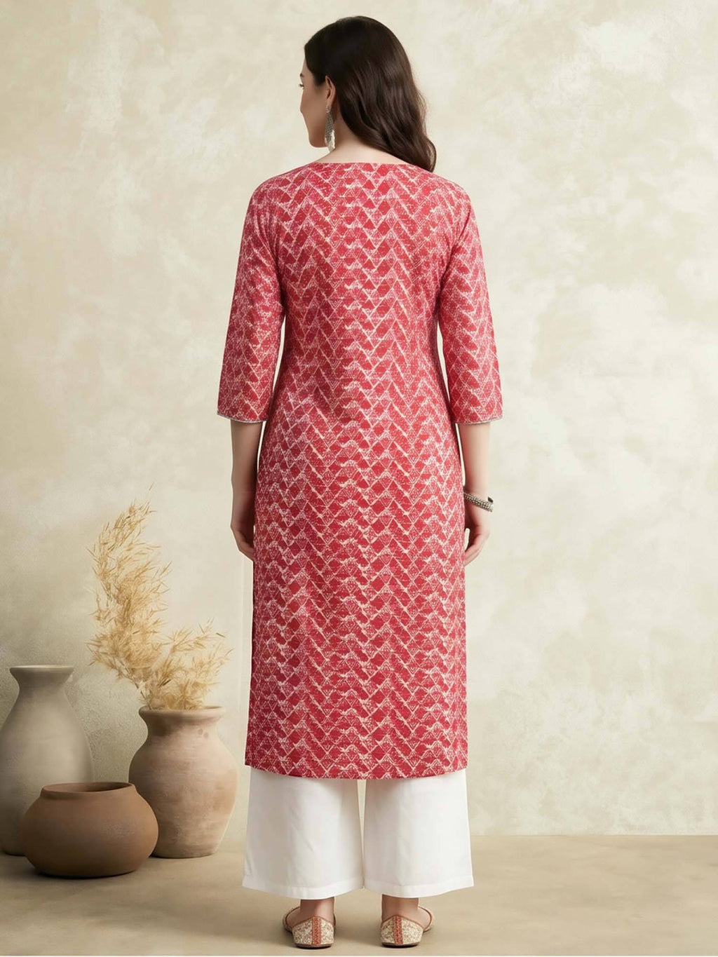 Women Green Geometric Print Pure Cotton Straight Kurta | U3S - view 27