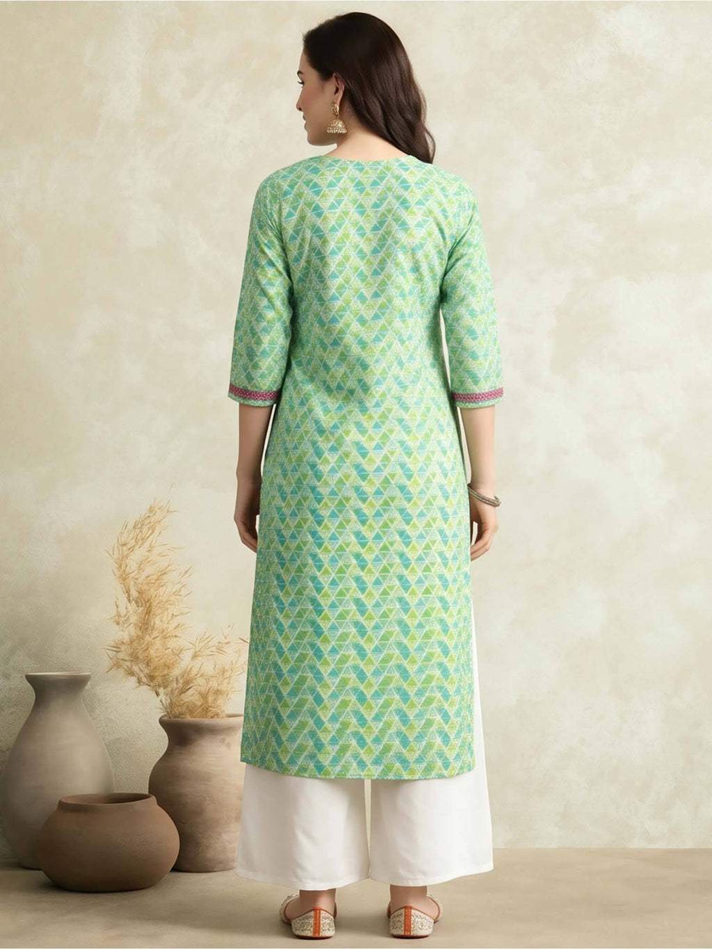 Women Print Pure Cotton Straight Kurta | FY93 - view 3