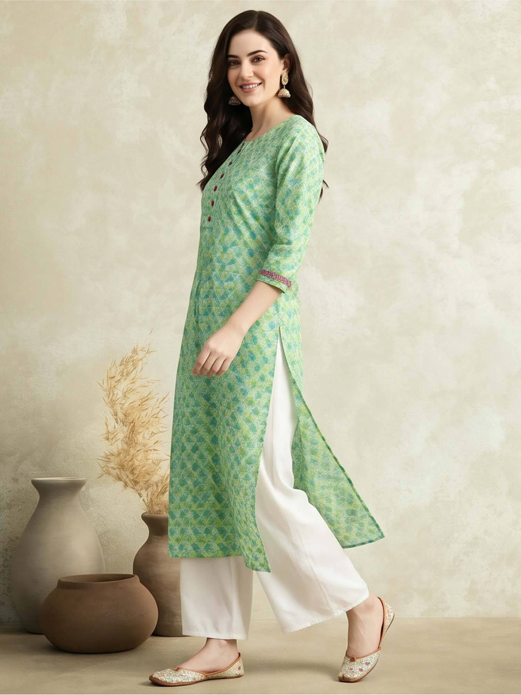 Women Print Pure Cotton Straight Kurta | FY93 - view 5