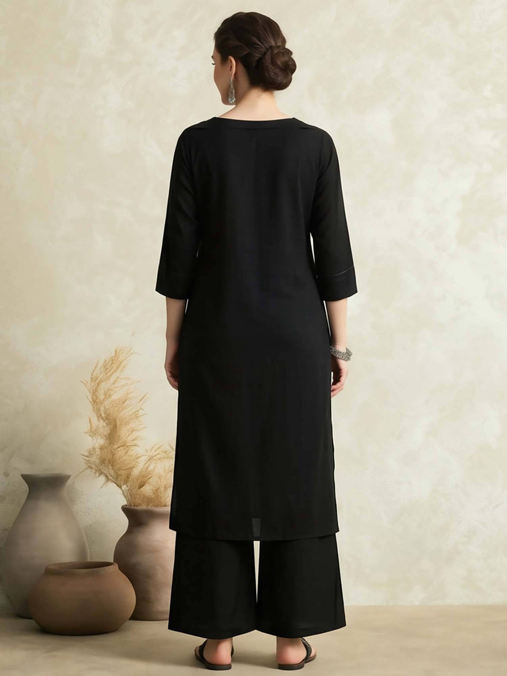 Woven Design Straight Pure Cotton Kurta | U3S - view 3