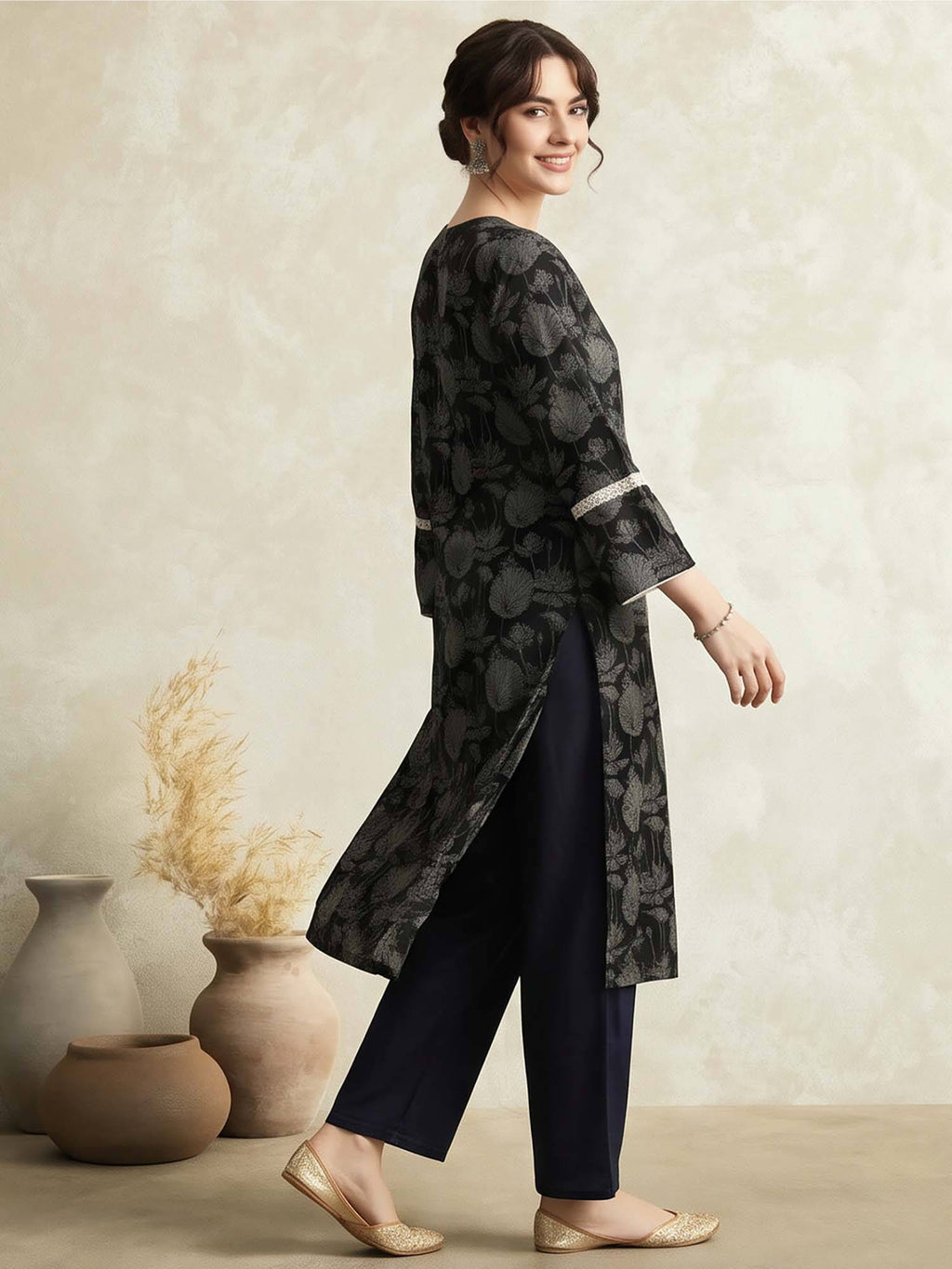 Floral Straight Pure Cotton Kurta | KDG - view 5