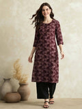 Floral Printed Straight Pure Cotton Kurta | KDG - view 1