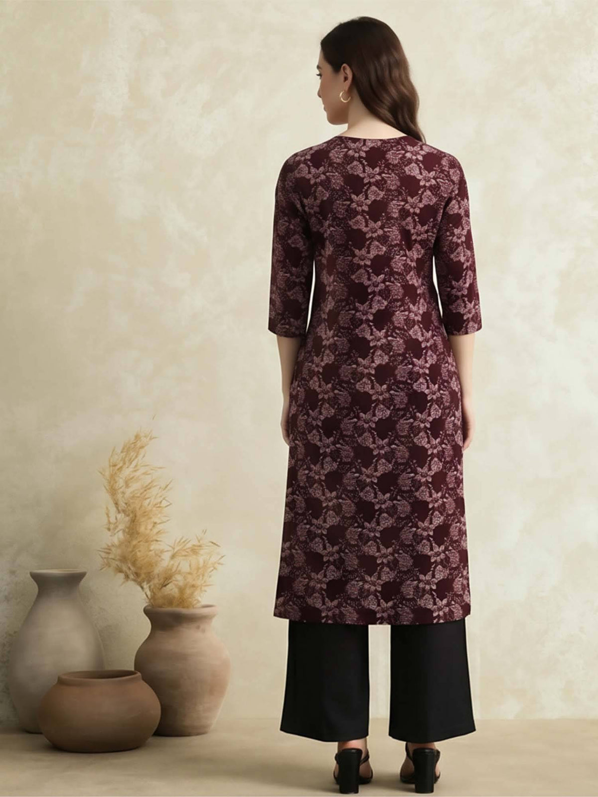 Floral Printed Straight Pure Cotton Kurta | KDG - view 3