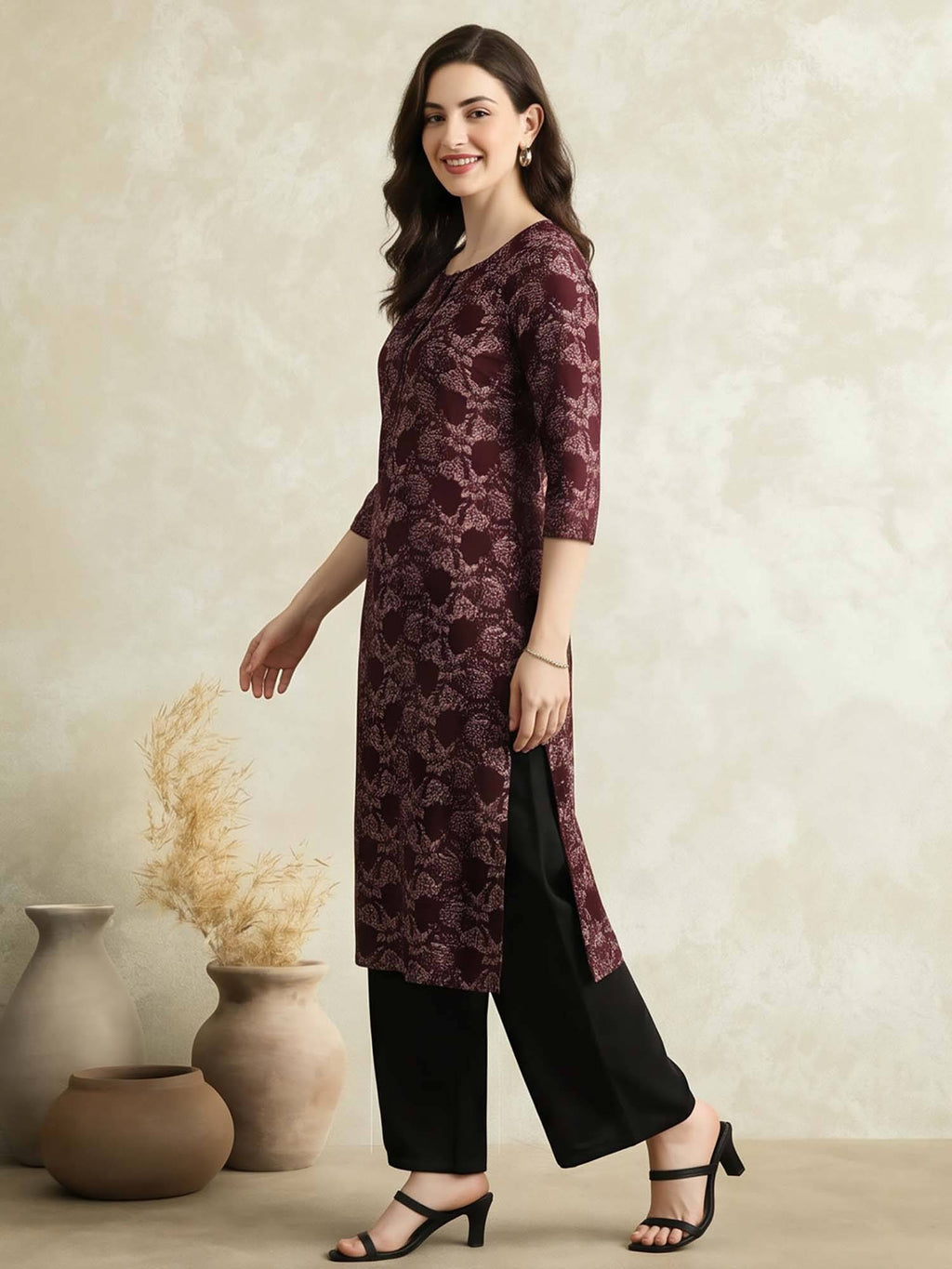 Floral Printed Straight Pure Cotton Kurta | KDG - view 5
