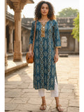 Women's Magenta Cotton Jaipuri Printed Kurta | FY93 - view 9