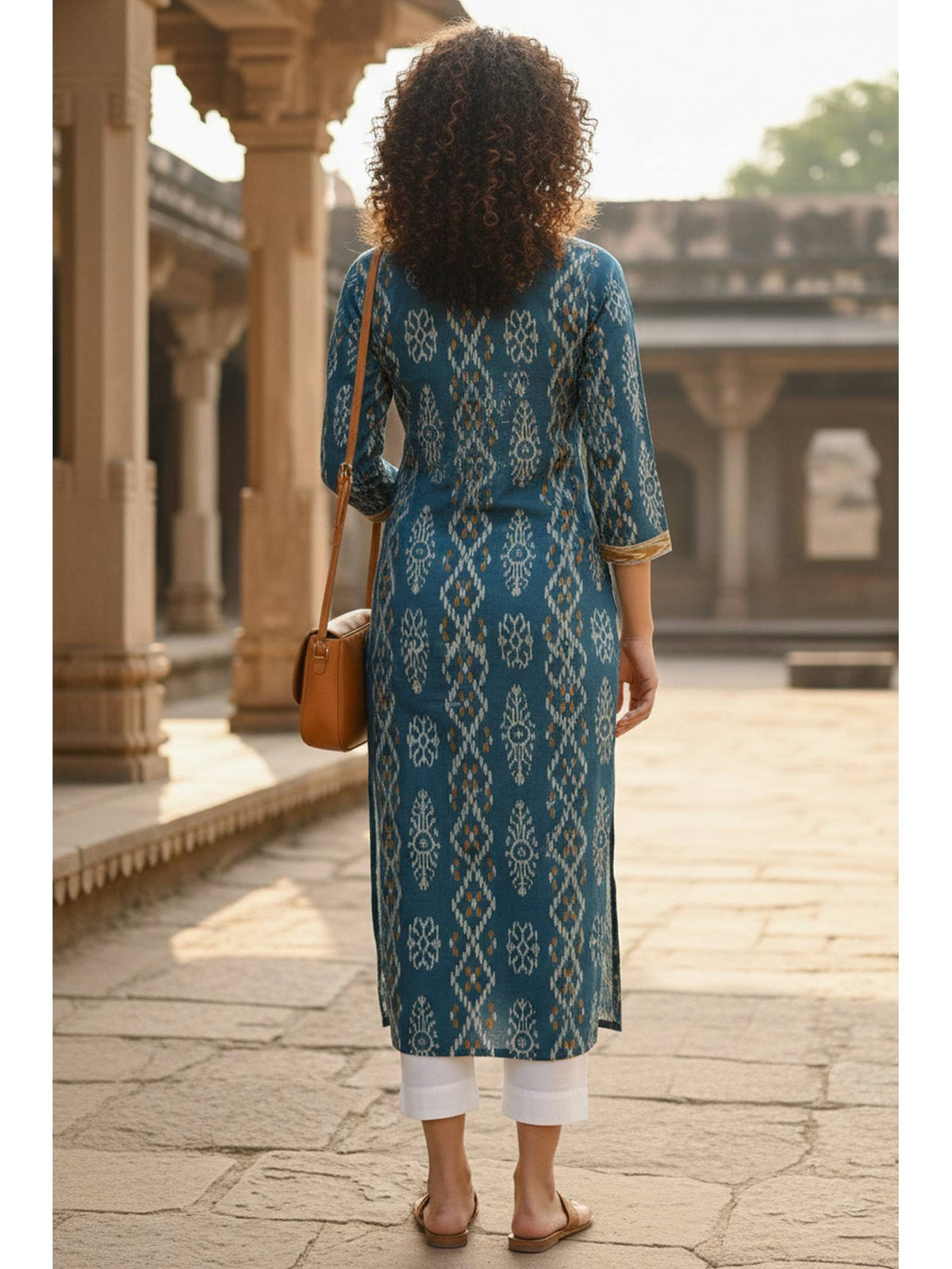 Women's Magenta Cotton Jaipuri Printed Kurta | FY93 - view 11