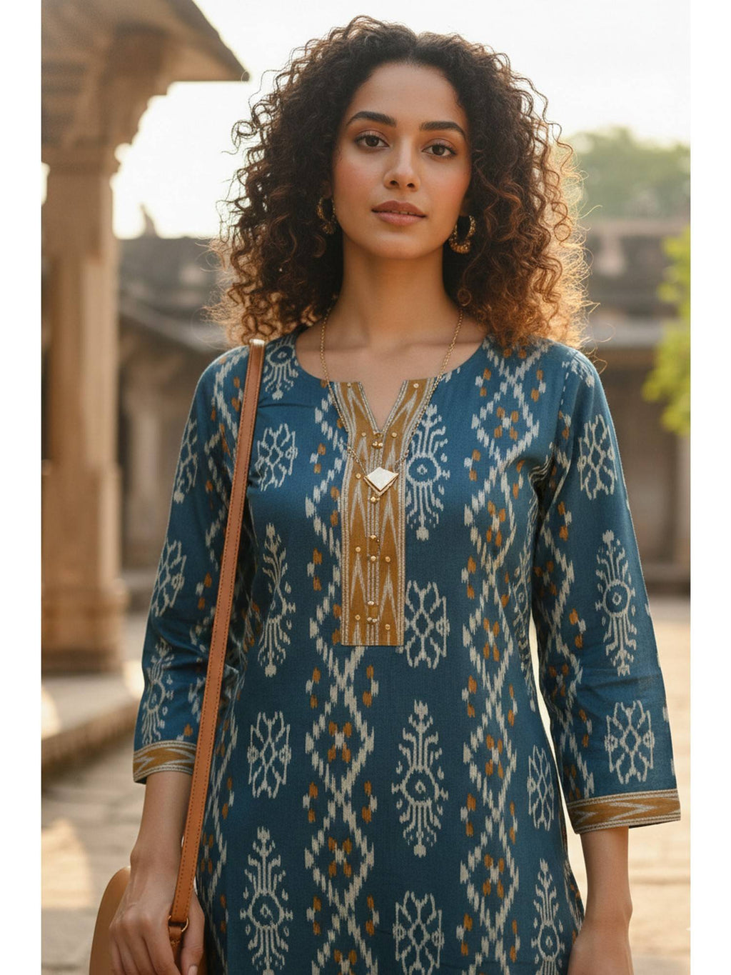 Women's Brown Cotton Jaipuri Printed Kurta | FY93 - view 12
