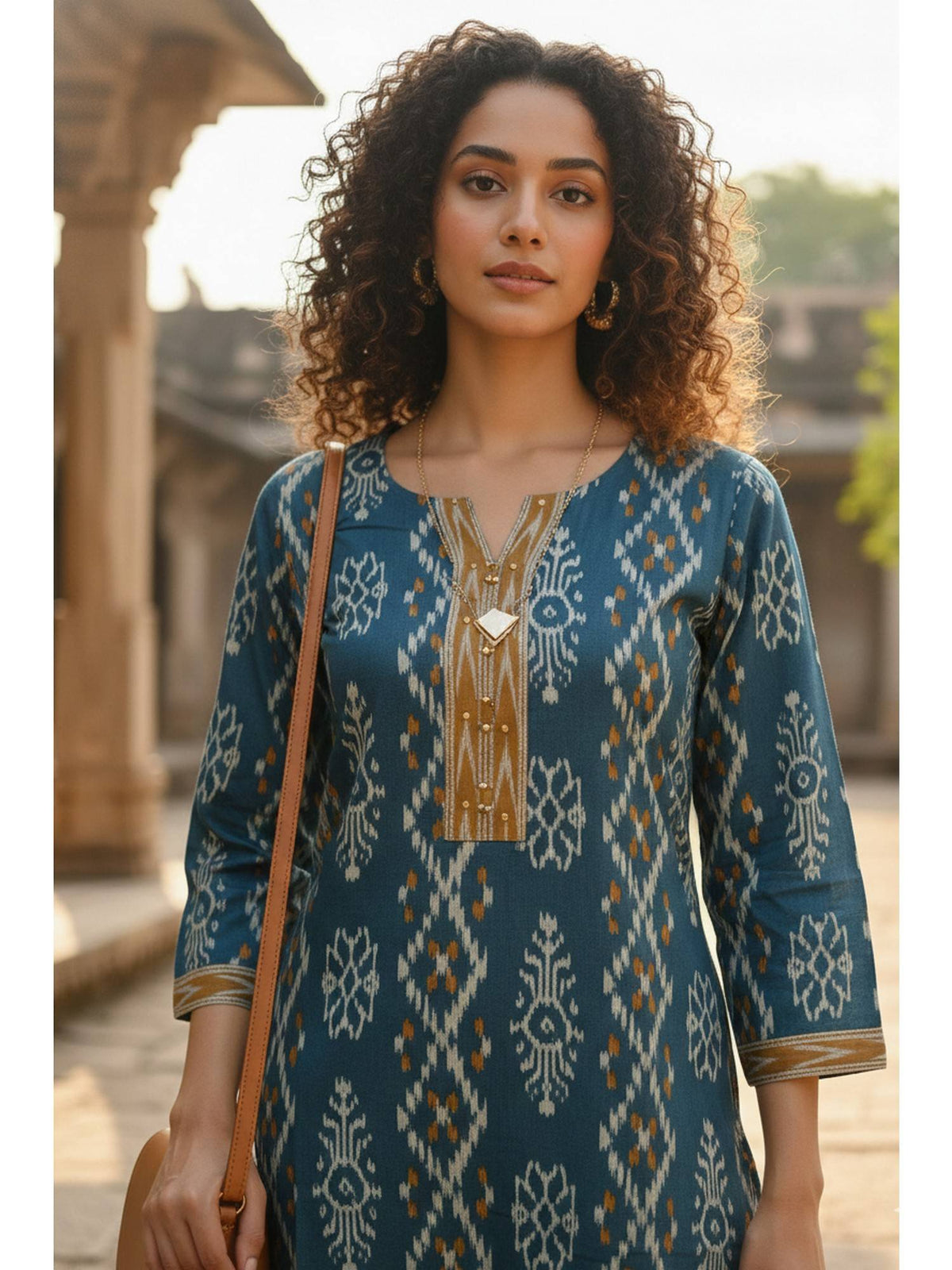Women's Magenta Cotton Jaipuri Printed Kurta | FY93 - view 12