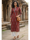 Women's Blue Cotton Jaipuri Printed Kurta | KDG - view 5