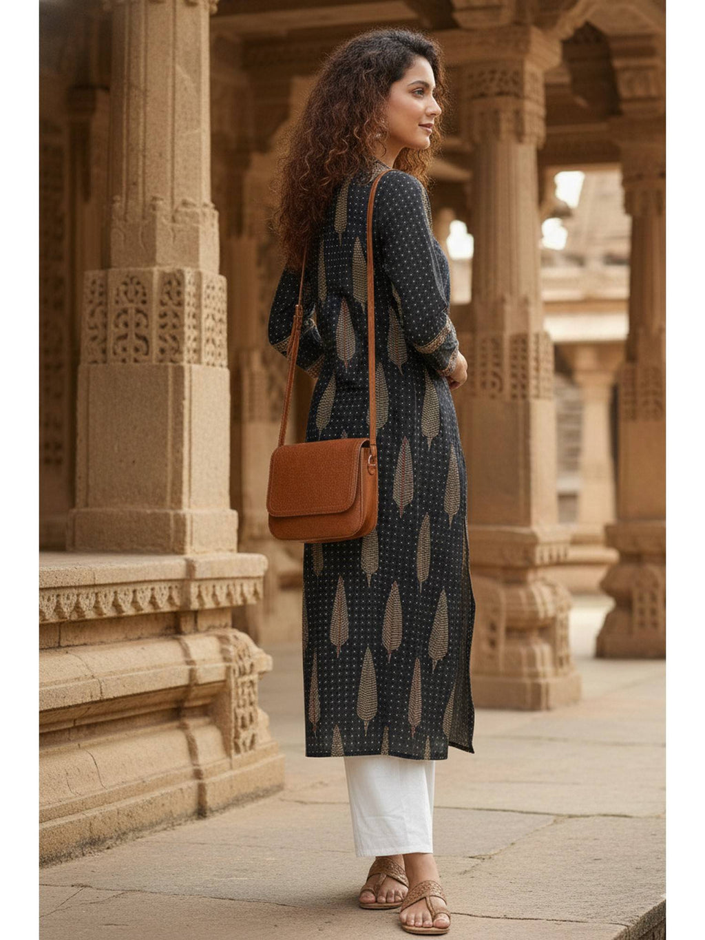 Women's Blue Cotton Jaipuri Printed Kurta | KDG - view 11