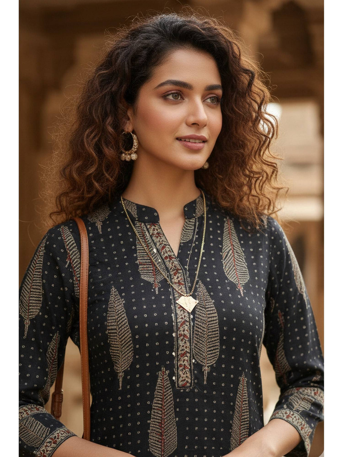 Women's Blue Cotton Jaipuri Printed Kurta | KDG - view 12