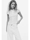 Women White Cap-sleeved shirt | S67 - view 1