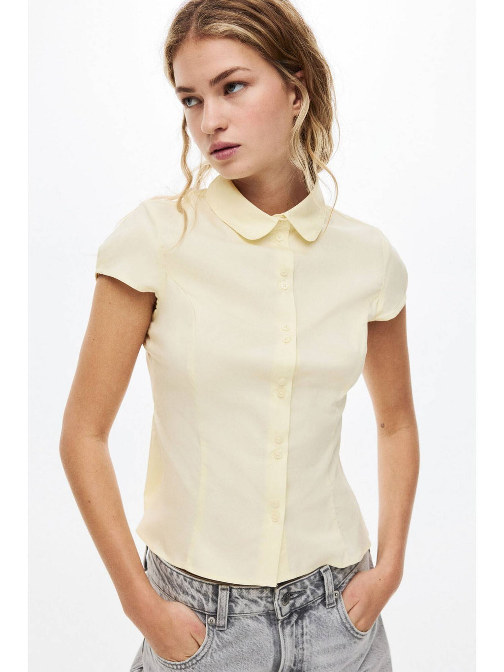 Women White Cap-sleeved shirt | S67 - view 12