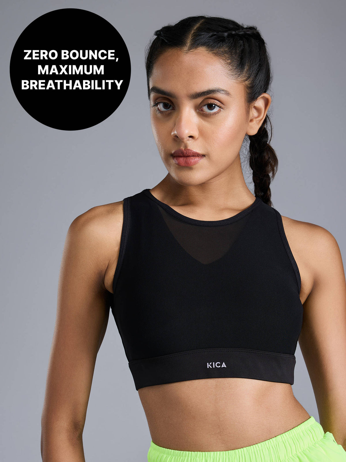 High Impact Mesh Sports Bra with Full Coverage Support in KICASKN™ Fabric | sb09 - view 1