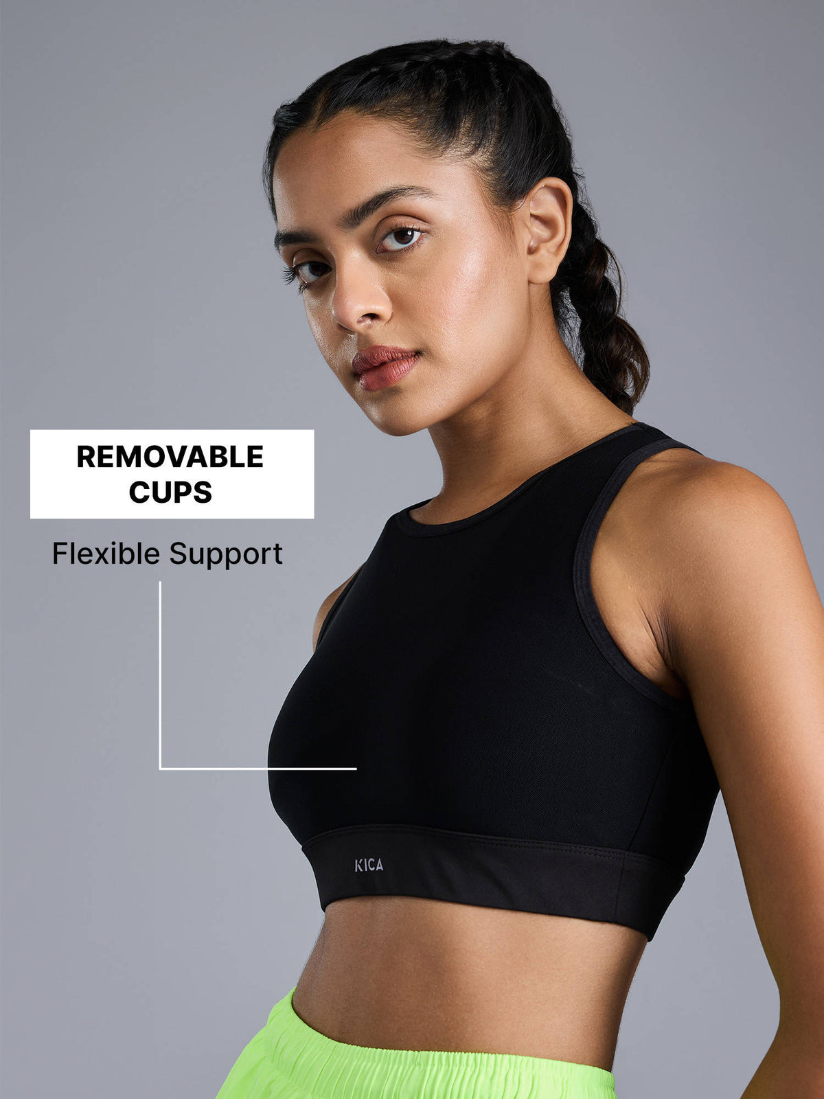 High Impact Mesh Sports Bra with Full Coverage Support in KICASKN™ Fabric | sb09 - view 2
