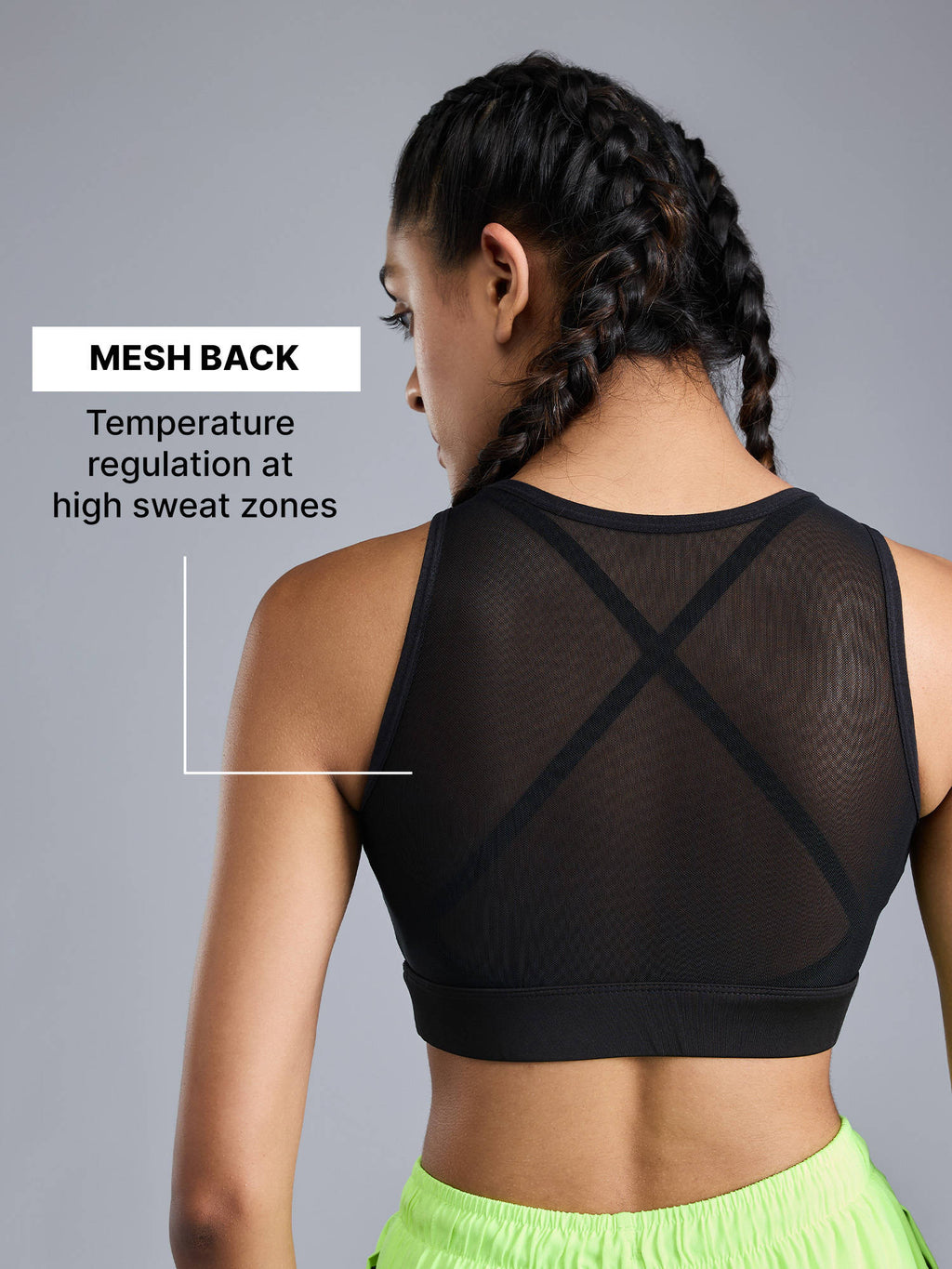 High Impact Mesh Sports Bra with Full Coverage Support in KICASKN™ Fabric | sb09 - view 3