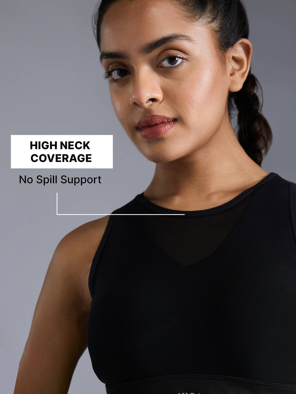 High Impact Mesh Sports Bra with Full Coverage Support in KICASKN™ Fabric | sb09 - view 4
