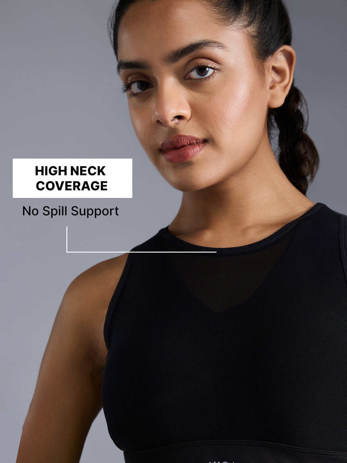 High Impact Mesh Sports Bra with Full Coverage Support in KICASKN™ Fabric | sb09 - view 4
