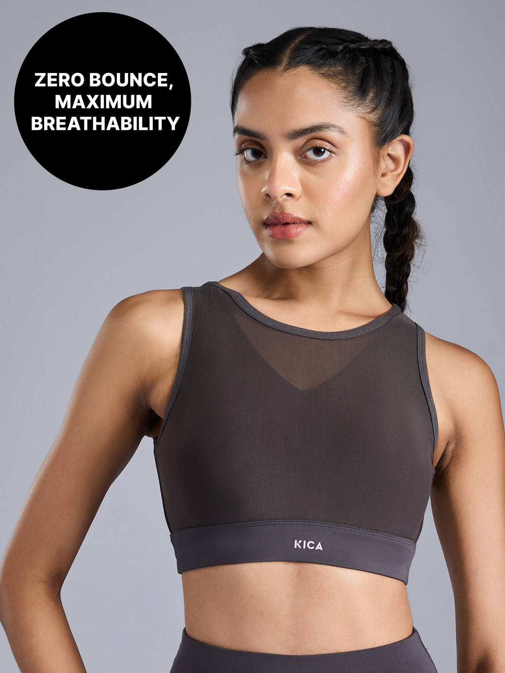 High Impact Mesh Sports Bra with Full Coverage Support in KICASKN™ Fabric | sb09 - view 7
