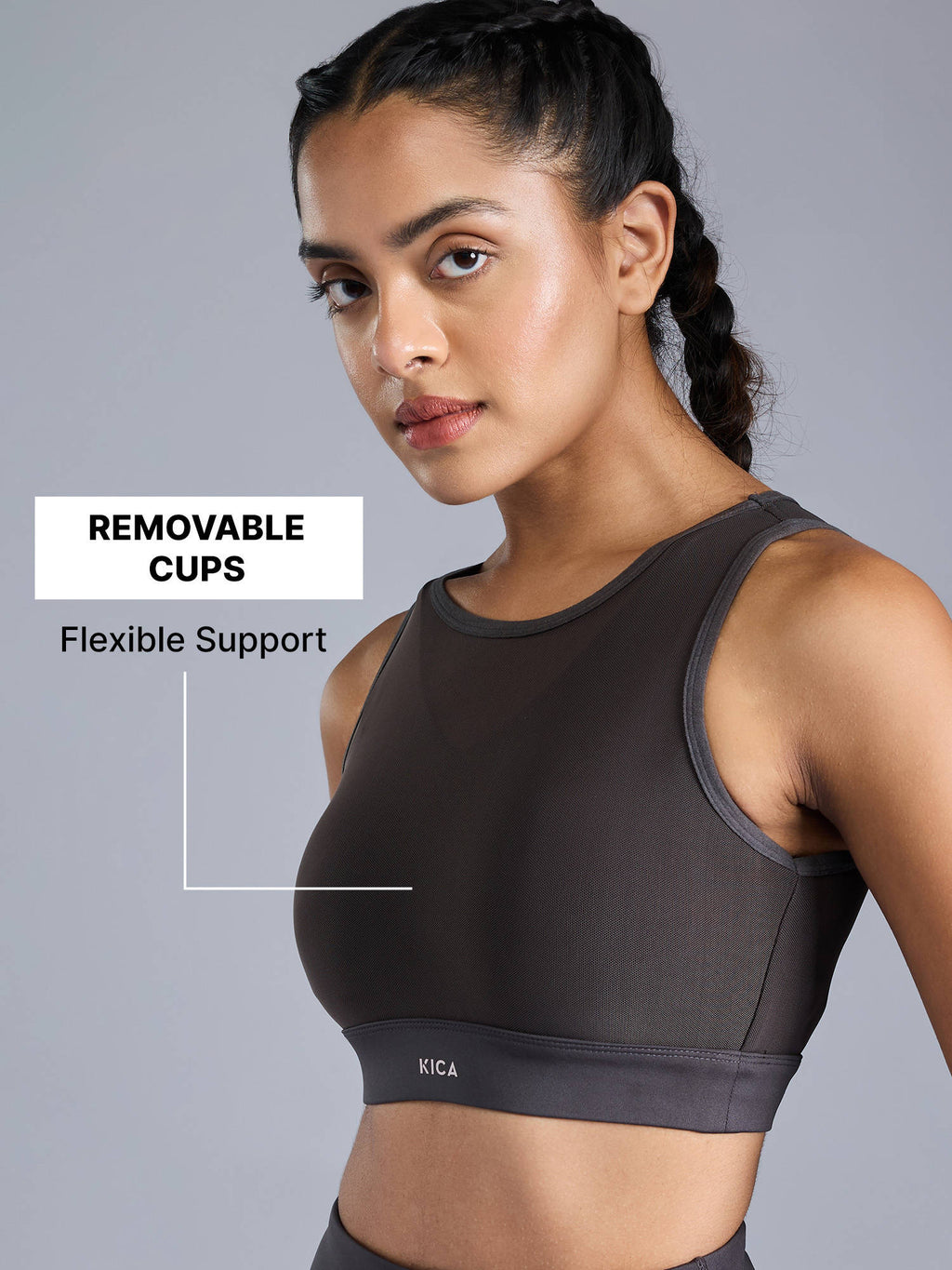 High Impact Mesh Sports Bra with Full Coverage Support in KICASKN™ Fabric | sb09 - view 8