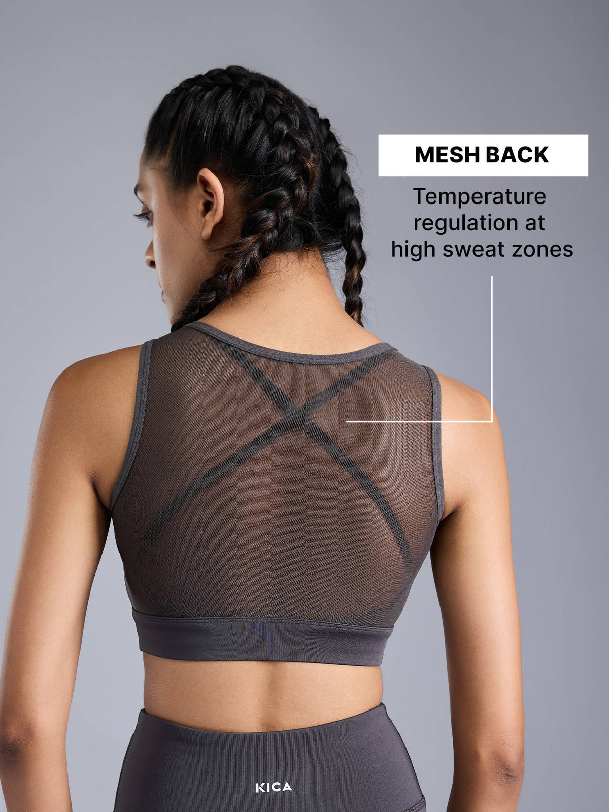 High Impact Mesh Sports Bra with Full Coverage Support in KICASKN™ Fabric | sb09 - view 9