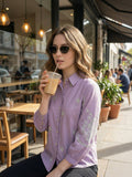 Cotton Purple Embroidered Shirt | S67 - view 1