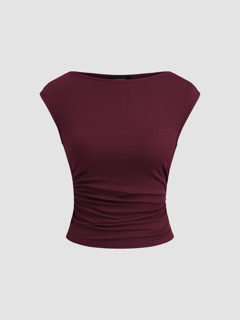 Boat Neck Solid Ruched Tank Top | TT98 - view 3