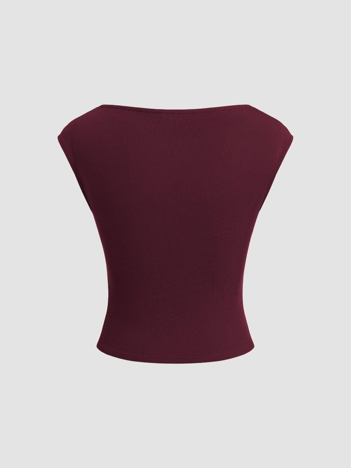 Boat Neck Solid Ruched Tank Top | TT98 - view 4