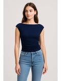 Boat Neck Solid Ruched Tank Top | TT98 - view 8
