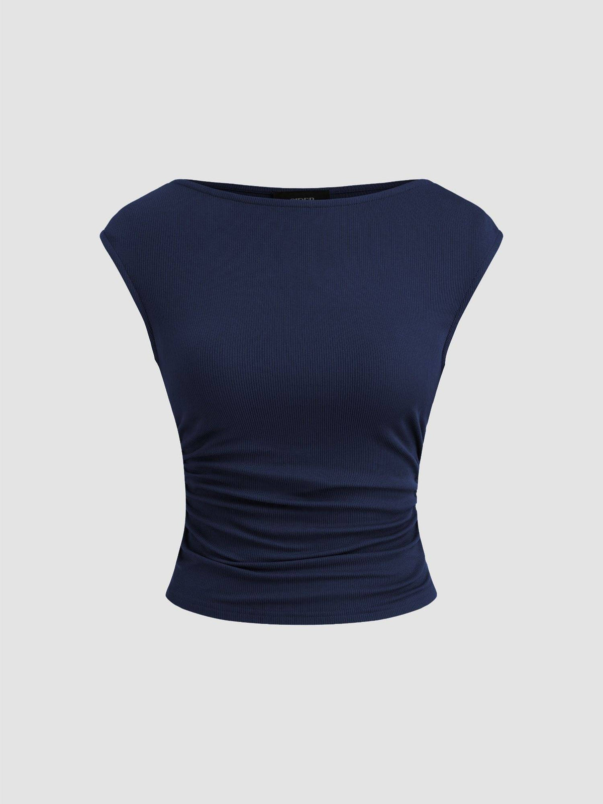 Boat Neck Solid Ruched Tank Top | TT98 - view 10