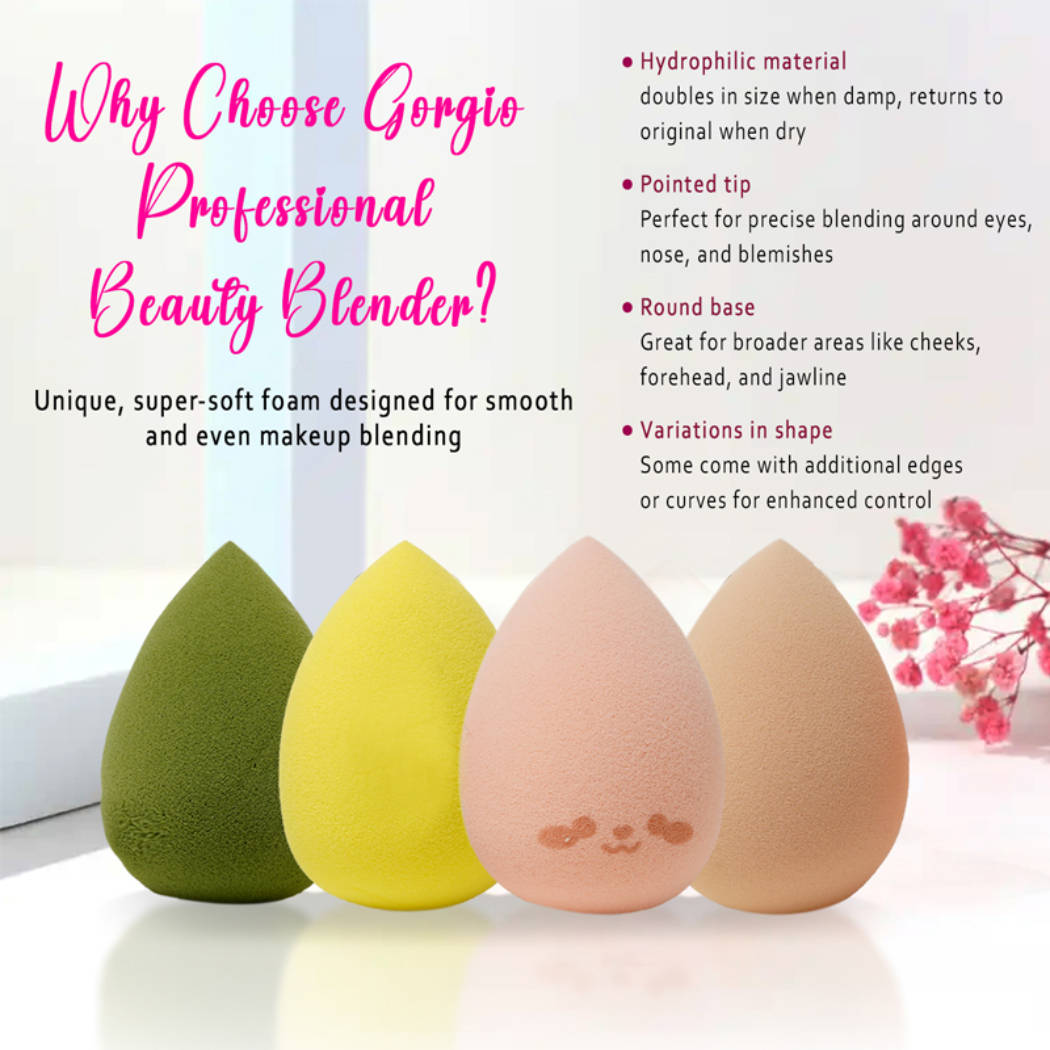 Blender Egg Shape Makeup Applicator Sponge-GPBC0501(4Pcs)(Color Shape May Vary) | T32 - view 3