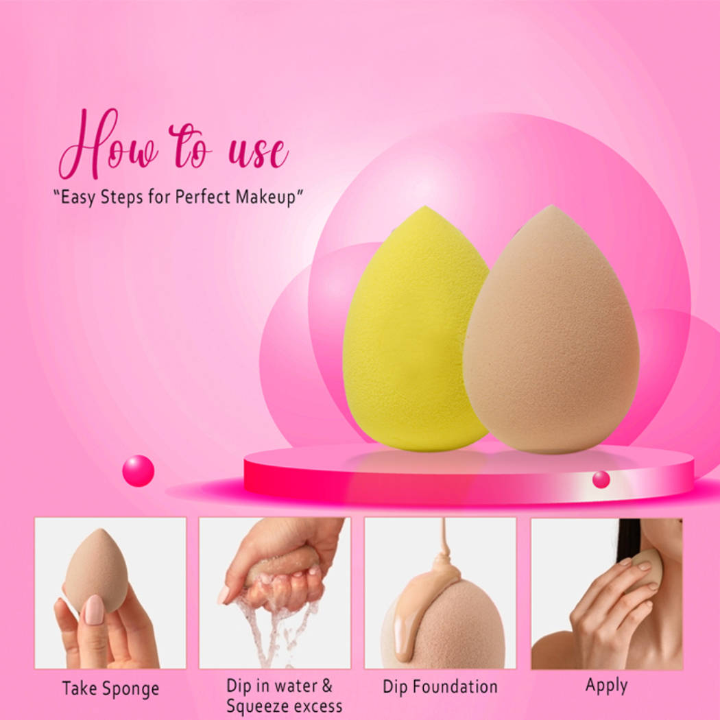 Blender Egg Shape Makeup Applicator Sponge-GPBC0501(4Pcs)(Color Shape May Vary) | T32 - view 5